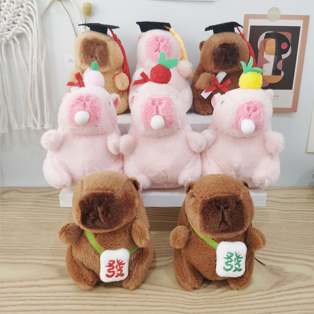 Adorable Capybara Plush Toy Keychain Cute Water Pig Doll Bag Pendant 12-15cm