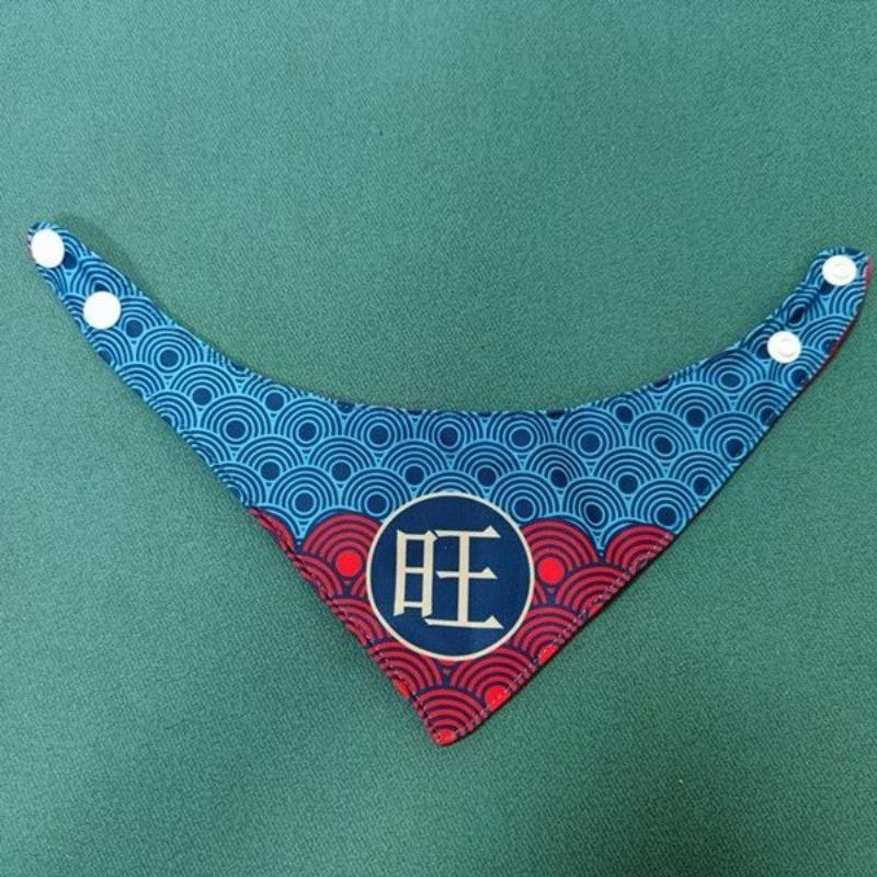 Cat New Year Scarf Dog Chinese Style Triangle Scarf Buttoned Pet New Year Scarf Puppy