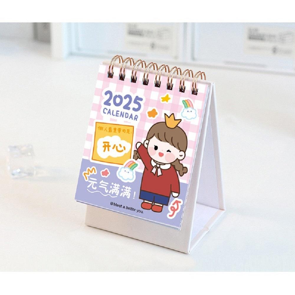 2025 Mini Cartoon Calendar Kawaii Desk Calendar Standing Flip Desktop Calendar Small Planner Advent Calendar