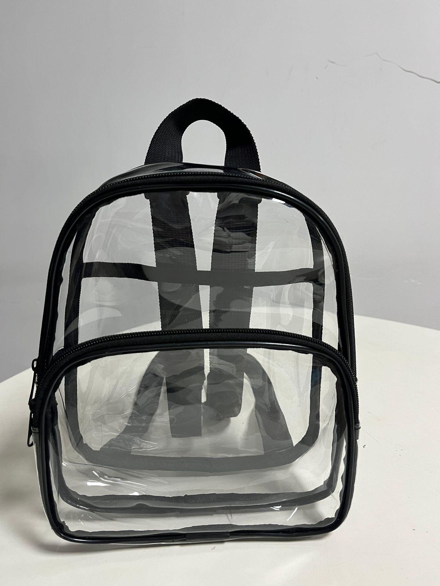 

Transparent Waterproof PVC Backpack - Large Capacity Student Schoolbag for Men and Women прозрачный черный