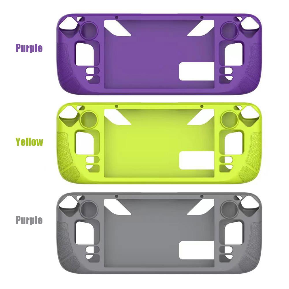 Silicone Protective Case Cover Anti Slip Soft Shell Game Console Cover with Bracket Replacement Accessories for Steam Deck