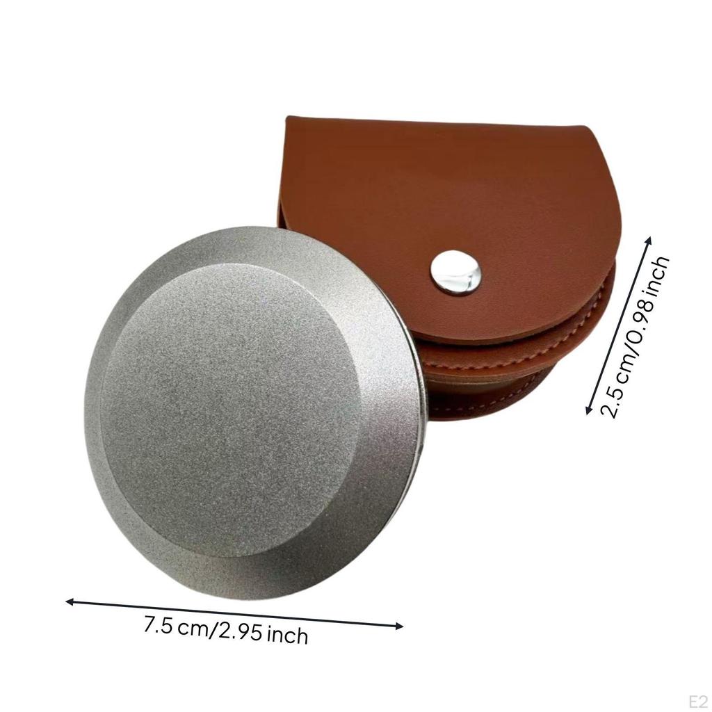 Sharpening Stone with Leather Case Round Diamond PocketSized Knife Honing Tool
