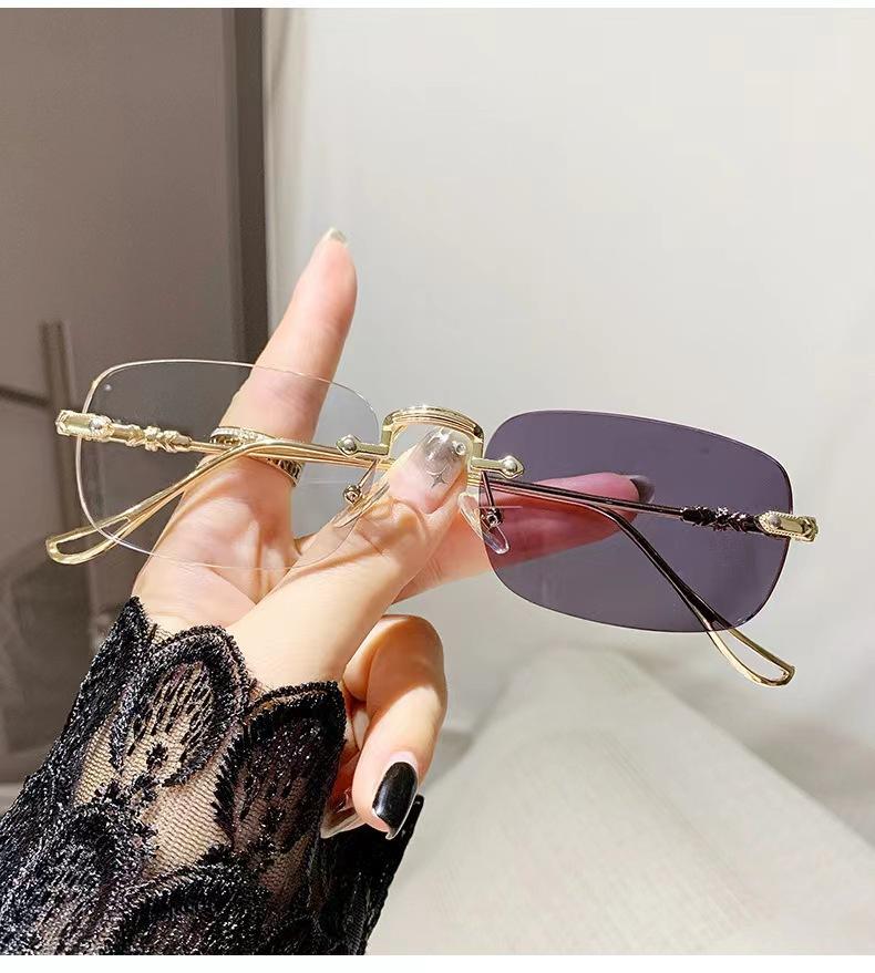 Intelligent Photosensitive Color-Changing Anti-Blue Glasses, Frameless Trimmed Flat Glasses, Can Be Equipped With Myopia Color-Changing Glasses