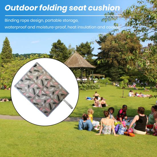 Camping Folding Mat Extra Soft Waterproof Compact Size Exquisite Pattern Collapsible Polyester Moisture-proof Cushion Hiking Picnic Seat Mat