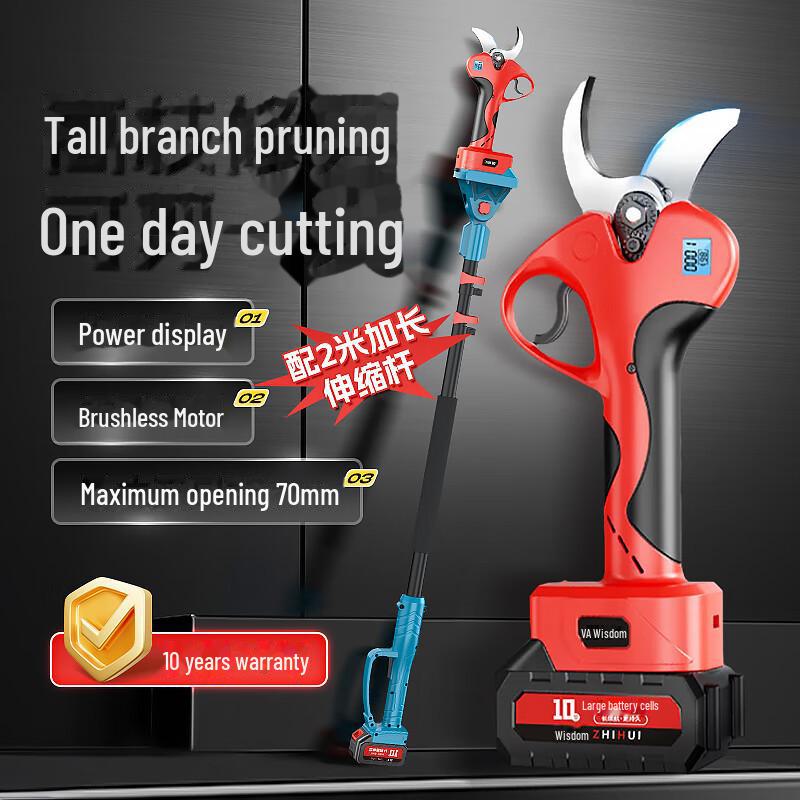 Electric Telescopic Pruning Shears and Saw for High Branches