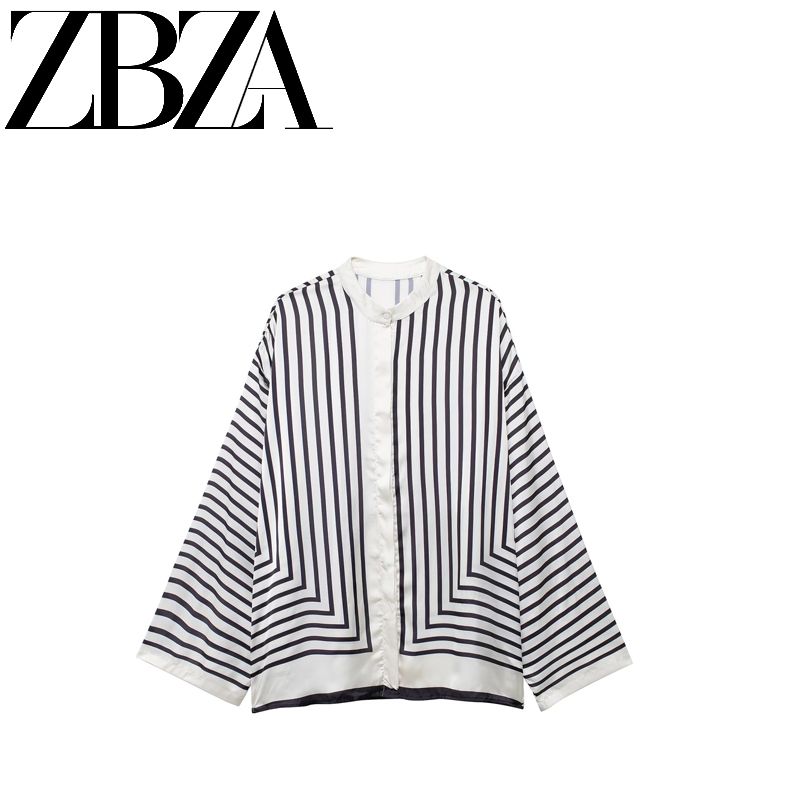 Jnleaog New Fall Women's Clothing Fashion French Style Design Fashion All-Match Casual Style Positioning Print Shirt
