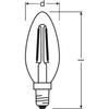 OSRAM Ampoule LED Flamme clair filament 1,5W=15 E14 chaud