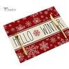 Sturdy Hemmed Table Linens Christmas Mat, Heat-Resistant Faux Linen Placemat, Non-Slip Heat Resistant Pads Washable for Holiday Dining Party Decor Non