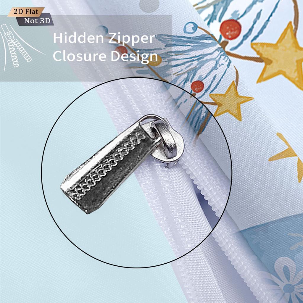 3pcs Merry Christmas Blue goblin print coreless duvet cover set multi size dormitory bedding holiday decoration machine washable