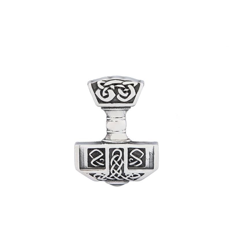 Vikings Thor Hammer Pendant Stainless Steel Mjolnir Necklace Nordic Rune Vegvisir Jewelry Popular Norse Scandinavian