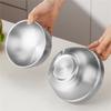 Double Layer Bowl Metal Food Serving Dishes Stainless Steel Bowl for Outdoor Use Dishwasher Safe Soup Bowl Kitchenwares