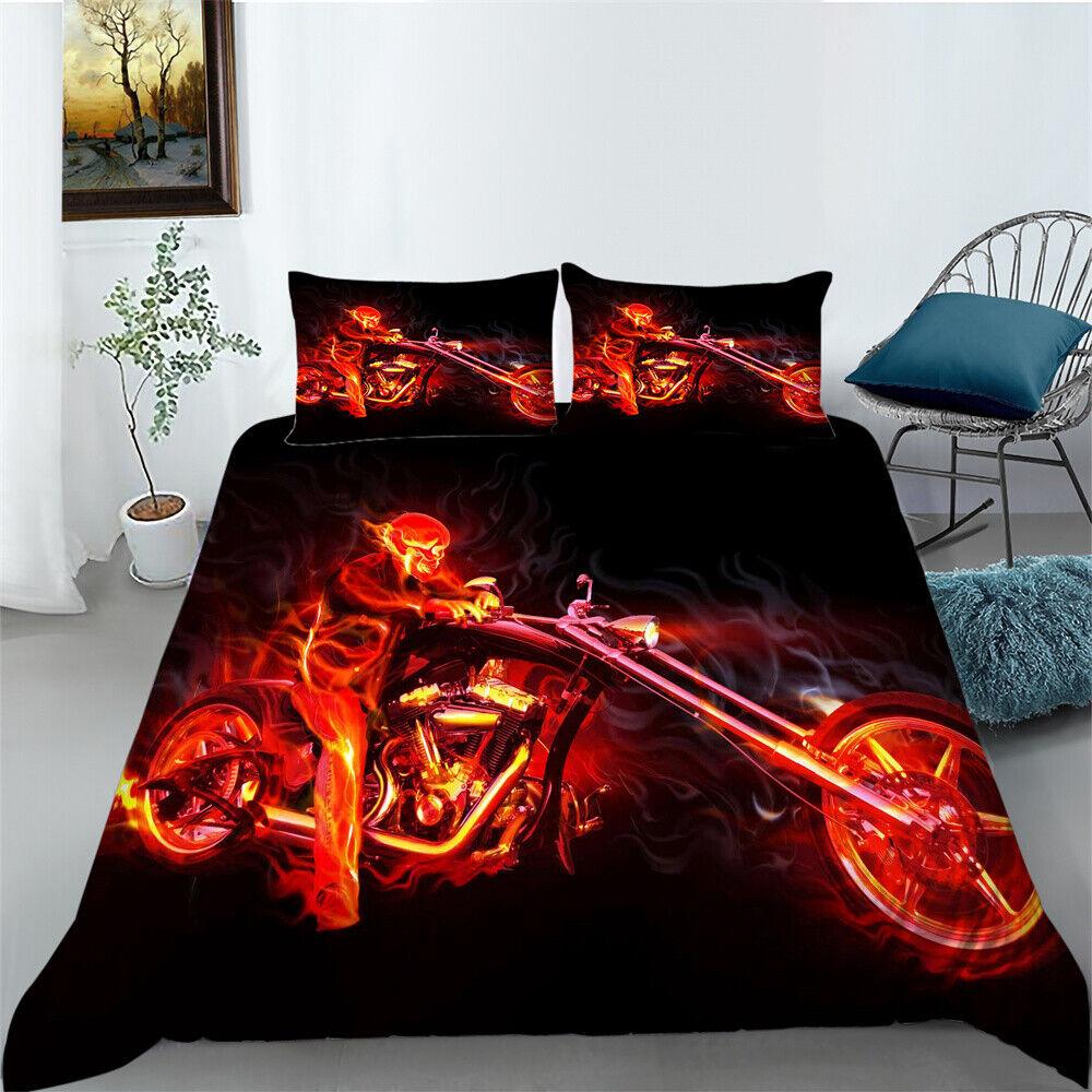 3D Skull Duvet Cover Bedroom Decor Youth Bedclothes Fashion Bedding Cover Suit