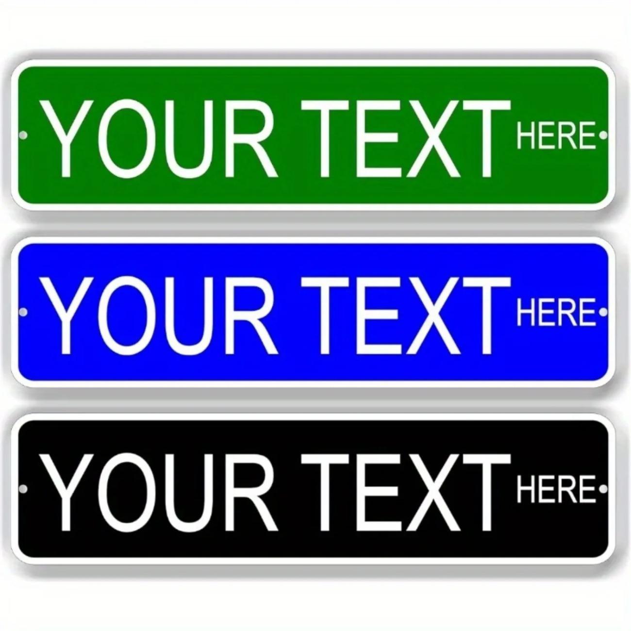 1pc Custom Aluminum Street Sign 40x10cm Outdoor Rustproof Metal Decor for Home Garage чёрный