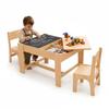 GINGER HOME Wooden Children's Table with 2 Chairs, Drawing Board and Storage, 82x60.5x48 Cm