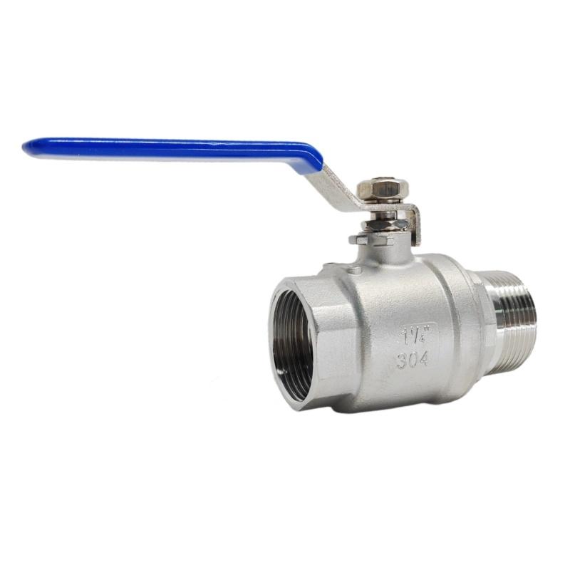 1/4“ 3/8“ 1/2” 3/4” 1” 1-1/4” 1-1/2” BSP Female To Male Straight Two-pieces Full Ports 304 Stainless Steel Ball Valve
