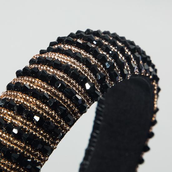 Handmade Braided Elegant Girls Hair Hoop Full Faux Crystal Beads Decor Luxury Hairband Hair Accessories