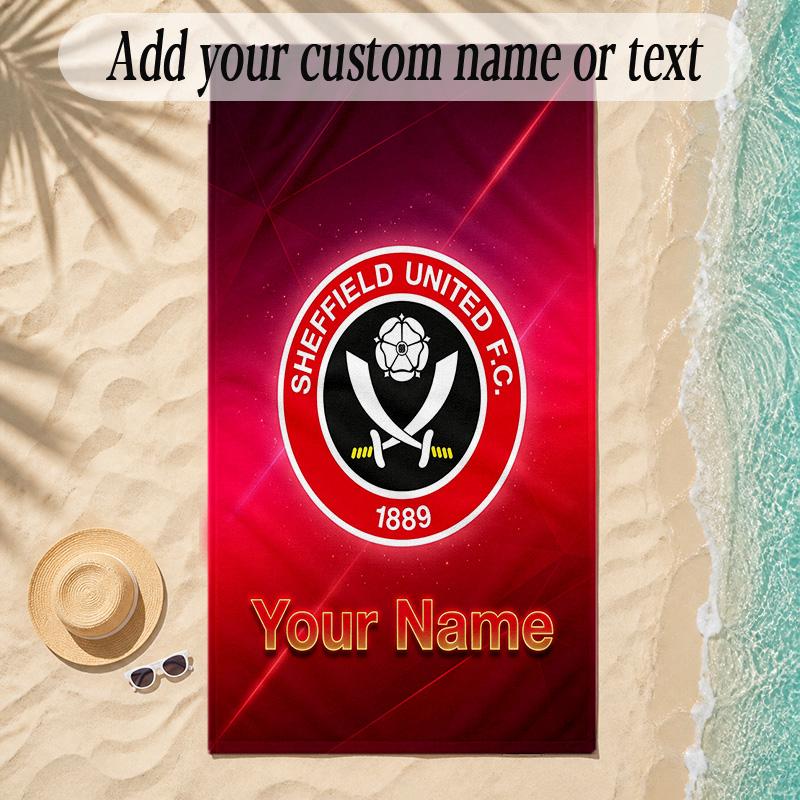 Beach TowelSheffield United FC Custom Name Text Personalized Soft Towel for Beach Pool Indoor Home Decor Gift