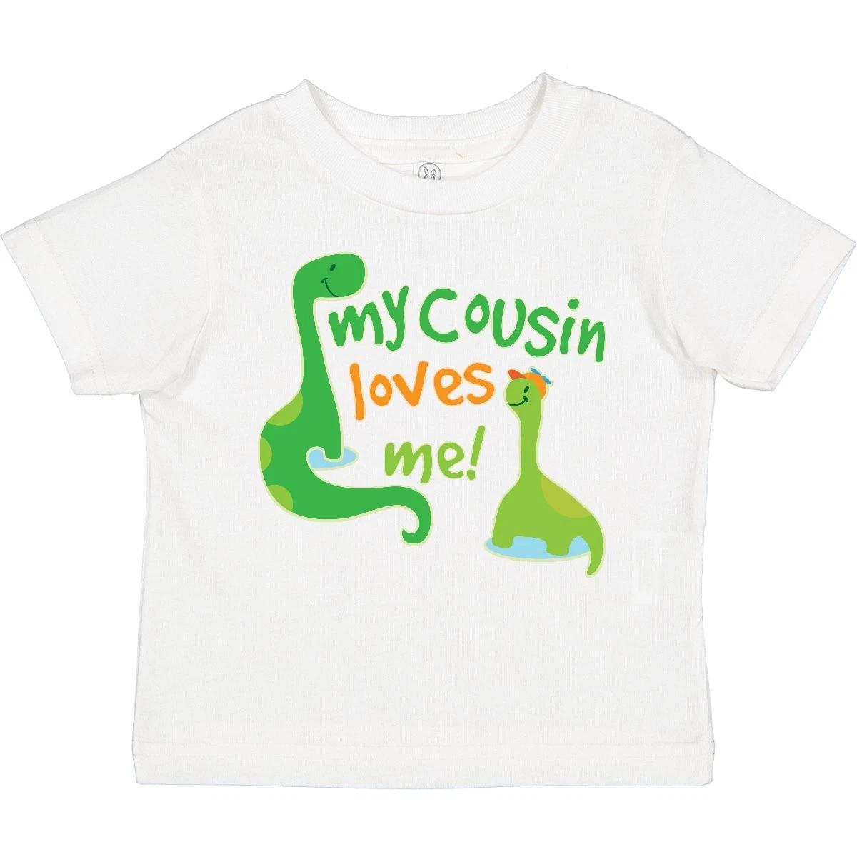 Inktastic My Cousin Loves Me Dinosaur Toddler T-Shirt Big Family Members Boys 150