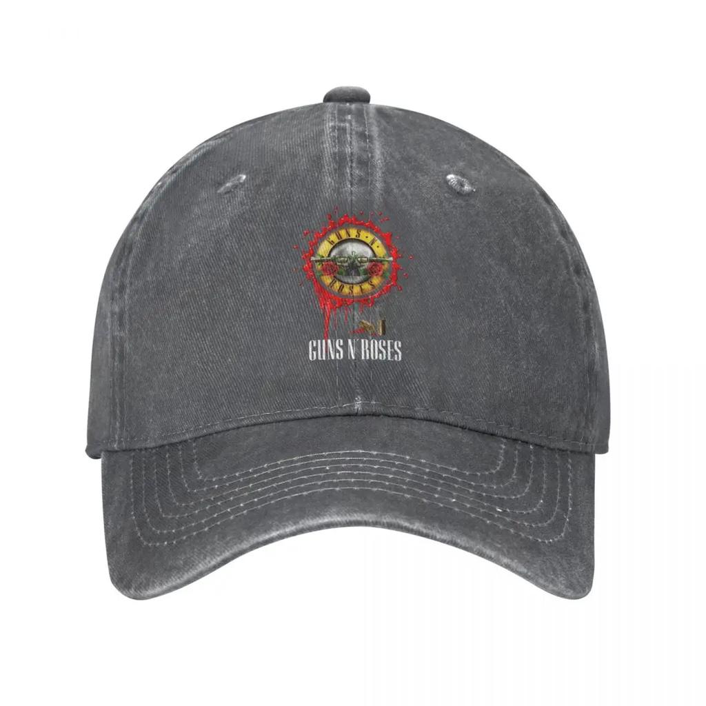 Guns N Roses Bullet Logo Baseball Cap for Men Women Distressed Washed Headwear 80s Rock Outdoor Activities Adjustable Hats Cap