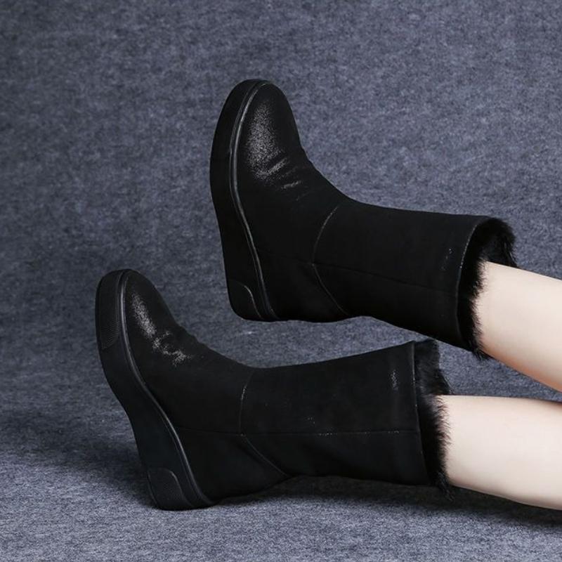 Fashion Round Toe Platform Fleece-lined Half High Women's Snow Boots Hot Winter 2025 Novelty New in Comfortable and Elegant Ladies Shoes