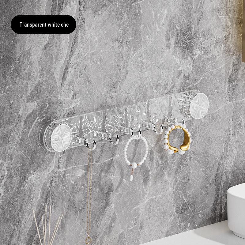 Rotating Suction Cup Hooks: No-Drill, Strong Load-Bearing, Trace-Free Adhesive for Bathroom or Door Walls. белый