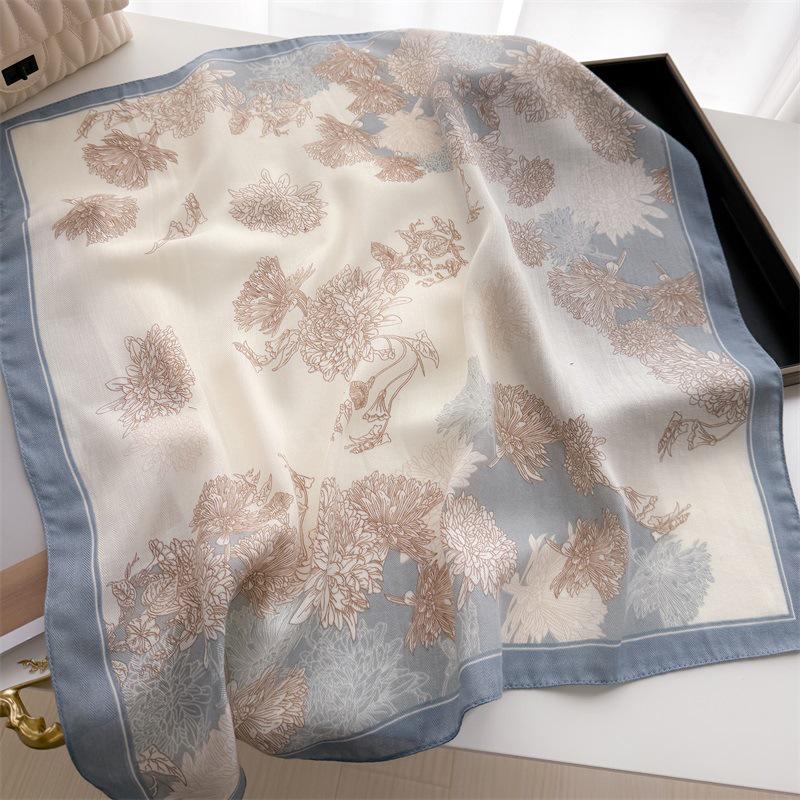 Eșarfă elegantă de mătase 2025: Design japonez și coreean, Stil subțire de vară, Protecție pentru gât