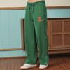 Reebok Solid Color Straight Leg Button Knit Casual Pants Unisex Bottoms Dark-Green 23FRC605UGL1