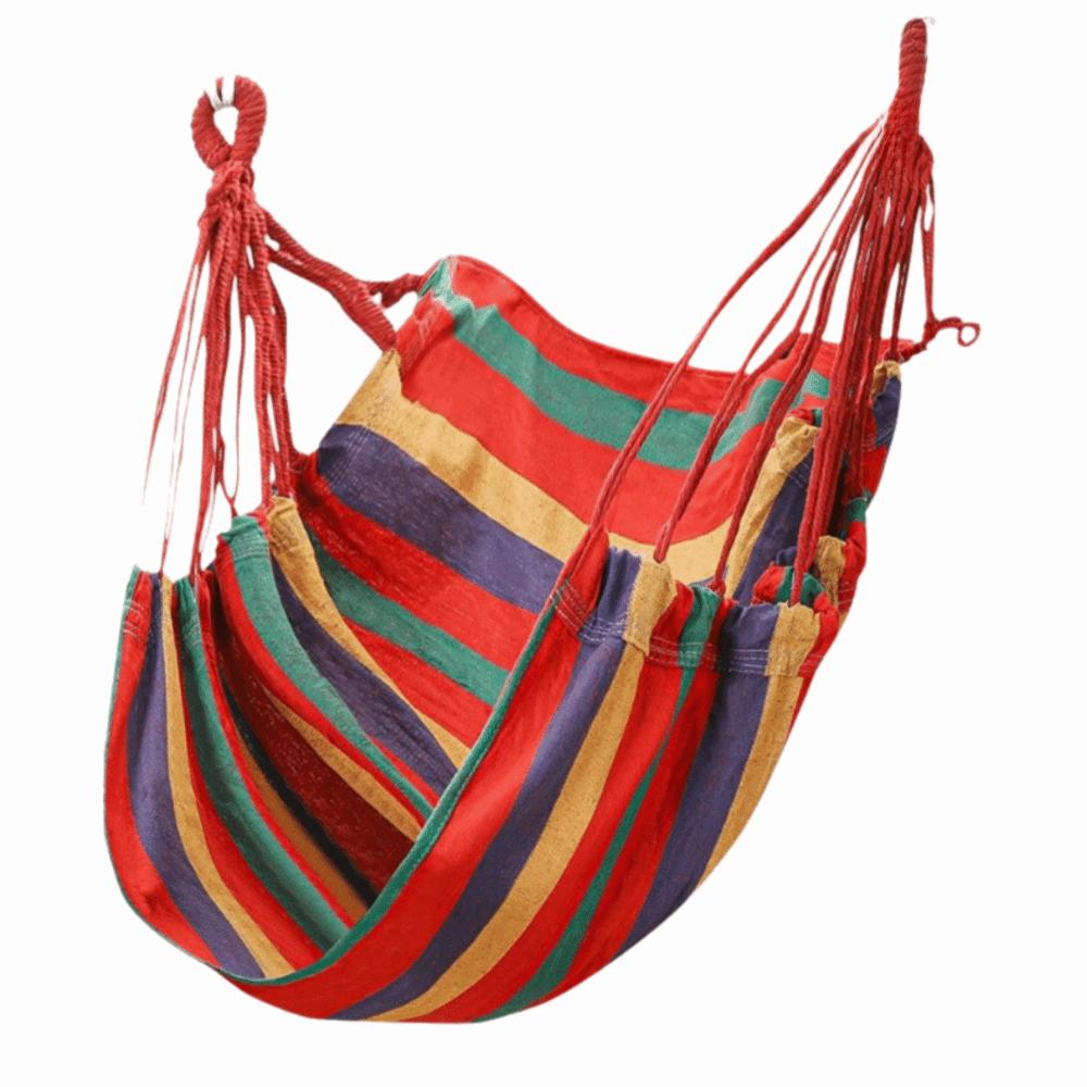 Colorful Stripe Hammock Chair Anti-Rollove Canvas Swing Durable Canvas Hanging Chair  Indoor