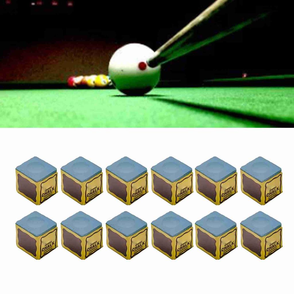 Pool Chalk Cubes Professional Billiard Cue Chalk Pool Table Accessories for Home Gaming 12 Packs In