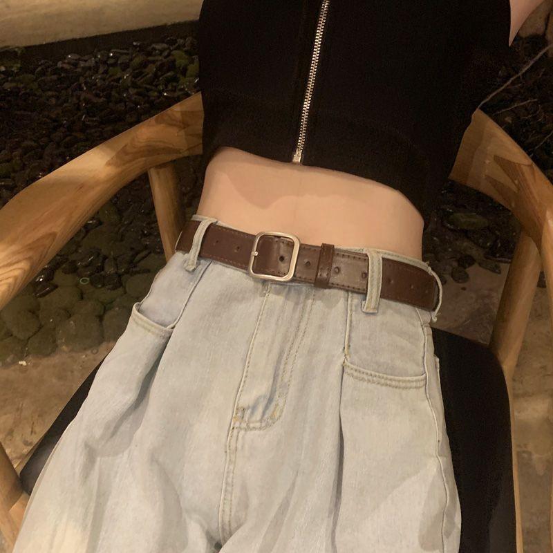 Modern Womens Black Decorative Wide Denim Belt For Effortless Summer Trends Fashion