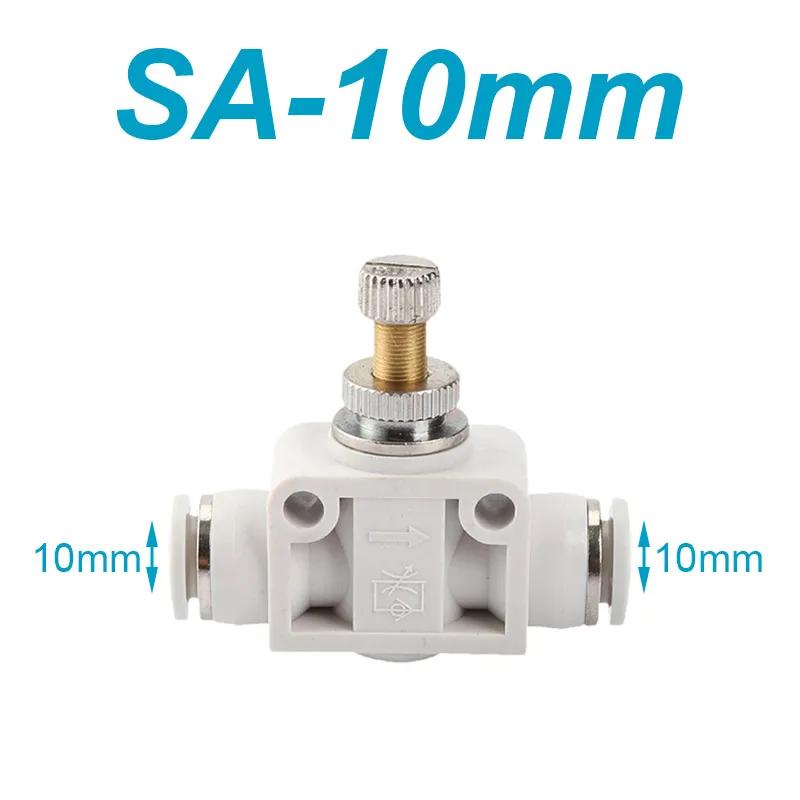 Pneumatic Throttle Valve SA-4/6/8/10/12mm Pneumatic Air Connector Fitting Control Valve OD Hose Plastic Push In