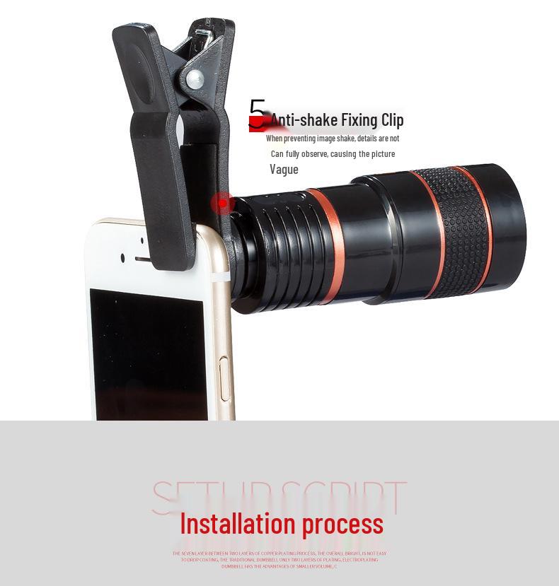 8x Zoom Universal Telephoto Lens for Mobile Phone Photography and Video Recording