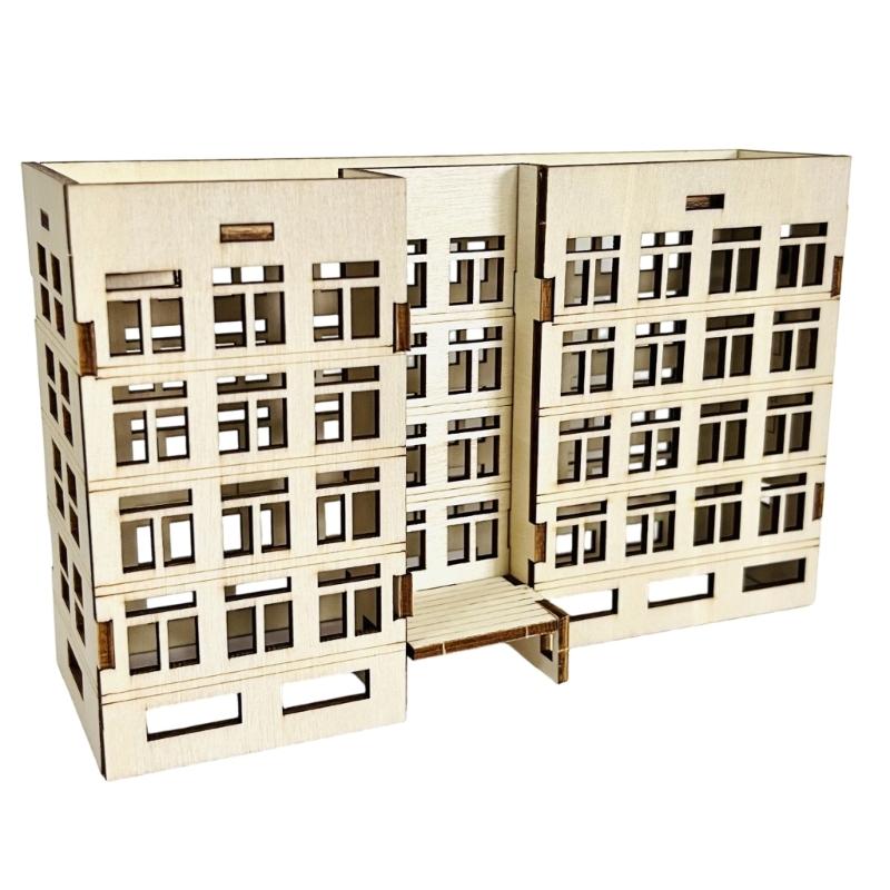 Holz-Wohnungs-Bausatz Outland Realismus-Szene Miniatur-Architekturmodell Zusammengebautes Modell Sandtisch
