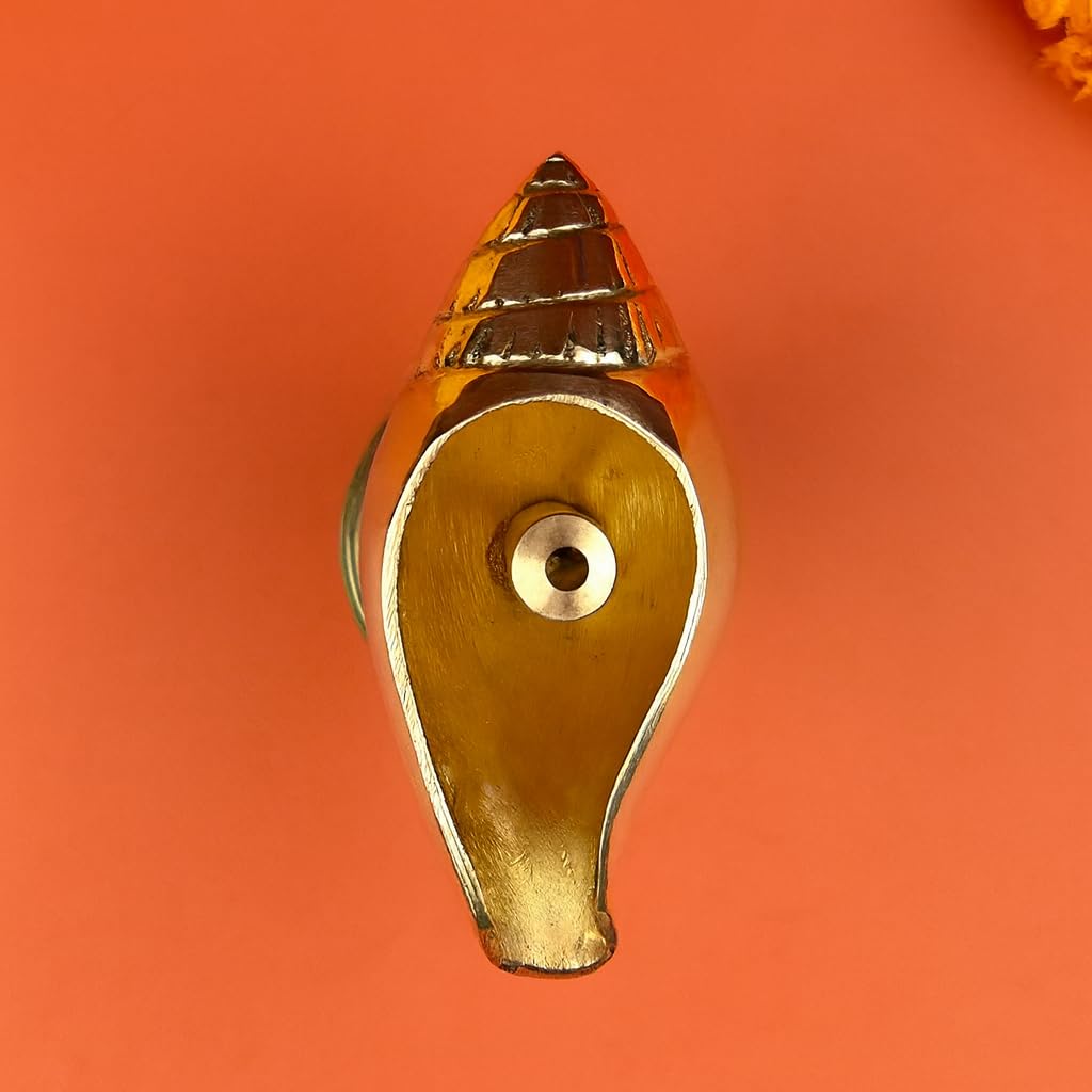 Pure Brass Akhand Diya, Shankh Shape Brass Diya Deepak, Villakku for Diwali Lakshami Poojan, Daily Worship Diwali Gifts