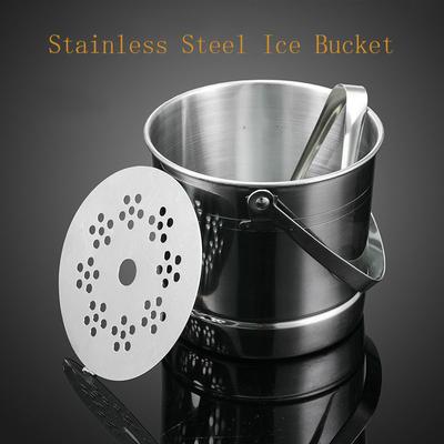 Stainless Steel Ice Bucket Bar European Ice Bucket Champagne Ice Bucket Portable Ice Bucket Ice Bucket With Water Separator 1L