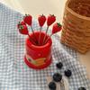 Creative Home Use Fruit Fork Set with Storage Can Stainl Steel Cake Fork Dert Small Fork Cute And Practical Dining Uten...