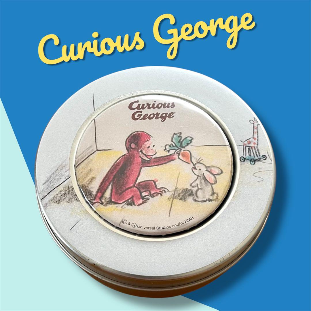 

[Б/У] Магнитный жестяной кейс «Любопытный Джордж», Магнит, Жестяной значок, Круглый, Кейс для аксессуаров