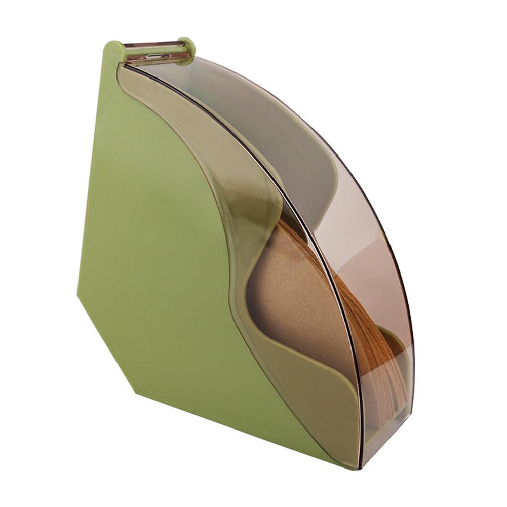 1 unidad Soporte para Papel de Filtro de Café de Goteo Manual Estante de Almacenamiento con Dispensador de Cubierta Acrílica Accesorios de Café Caja de Almacenamiento de Papel de Filtro
