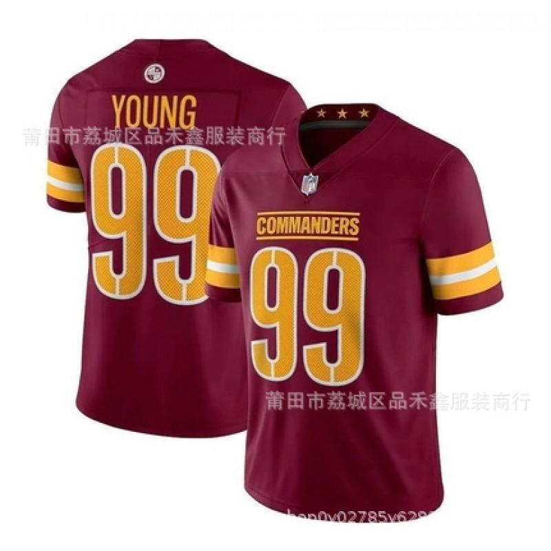 Mens NFL Washington Commanders Chase Young 99 Football Jersey Cotton Blend Sportswear Fans Casual Wear