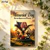2D Flat 1pc Memorial Day Remembrance and Honor Metal Sign 7.87x11.81inch - Aluminum Patriotic American Flag Eagle Decor for Home, Yard, Veterans
