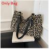 Pu Leopard Print Tote Bag For Streetwear Women With Zipper Closure