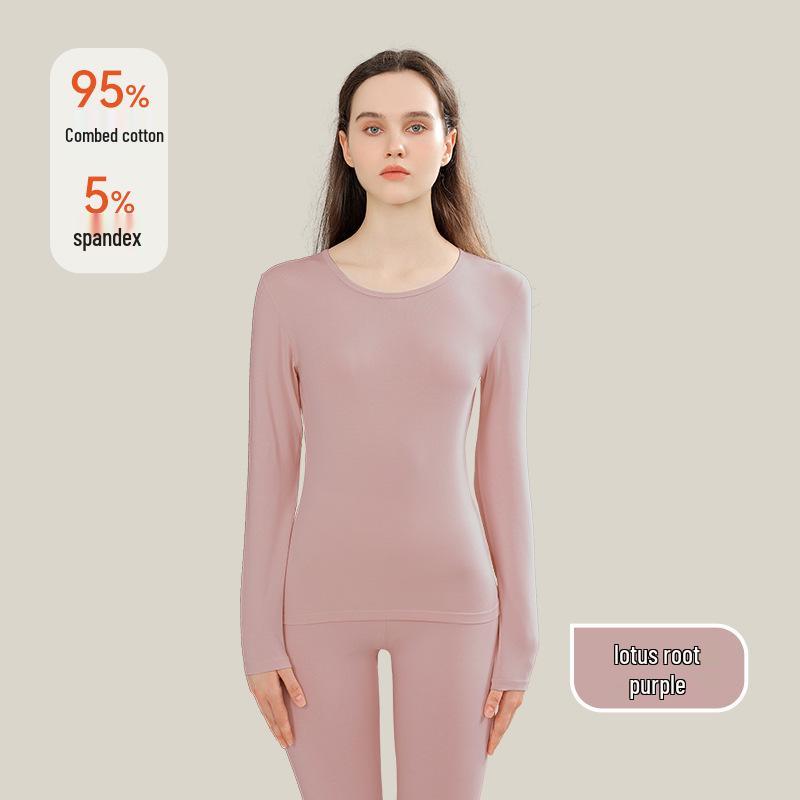 10A Antibacterial Women's Slim Fit Pure Cotton Autumn Innerwear Set - Base Layer, Plus Size