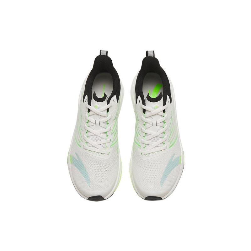 Anta MACH 3.0 Shock Absorbers Slip Resistant Abrasion Resistant Low top Casual Running Shoes Men's White Green Sneakers 112325583-5