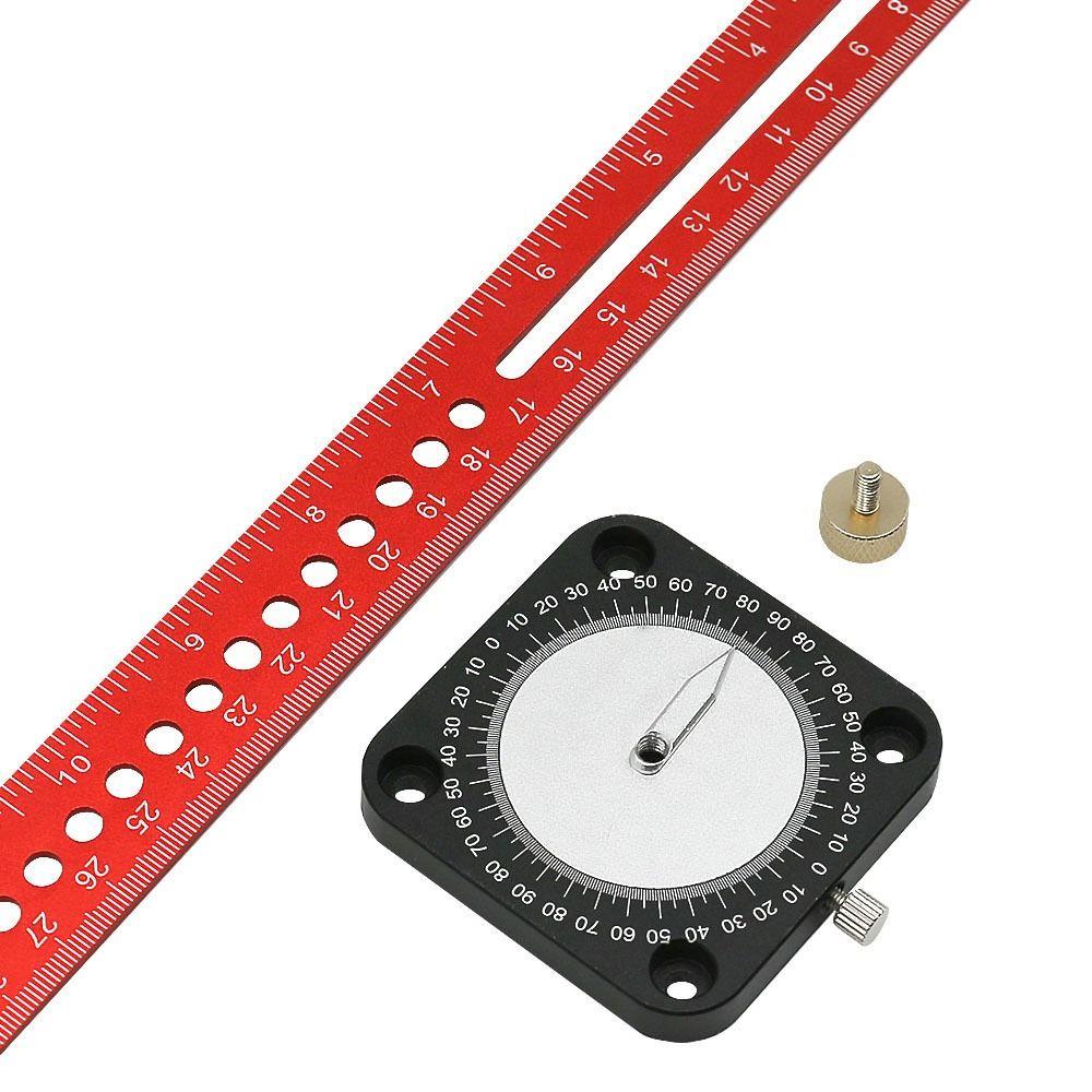 Aluminum Compass Angle Scoring Ruler Adjustable 360° Angle Marking Gauge  Line Drawing