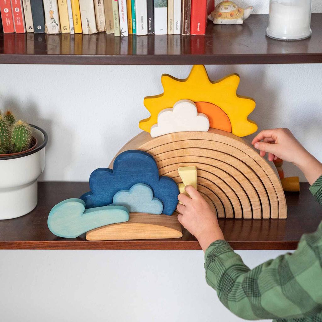 Grimm's GRIMM'S Weather Blocks SH10678, Educational Building Blocks for Interior Decor and Play.