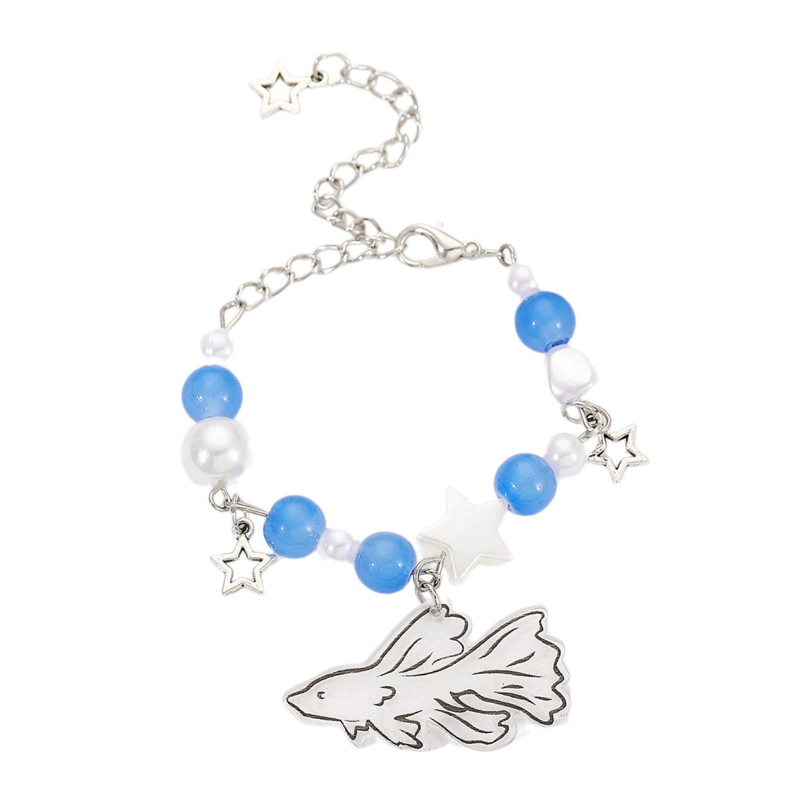 

Unique Tropical Fish Pendant Bracelet Charming Star Charm Bracelets Adjustable Handchain for Women Jewelry Gift синій