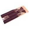 Men Elastic Y-Back Suspenders Stripe Dots Pattern 3 Clips Heavy Duty Trouser Braces