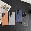 Magnetic Electroplated Samsung S25ultra Phone Case, All-inclusive S24u Luxury 23u Business Leather Case