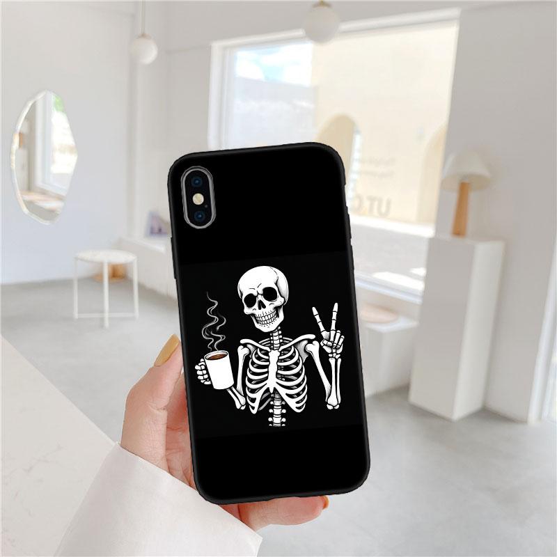 LO87 Skeleton Skull Phone Case for Samsung Galaxy A11 A12 A13 A15 A52S A53 A55 A56 A70 A71 A72 A73 F06 F16 F56 S10 Plus S10e