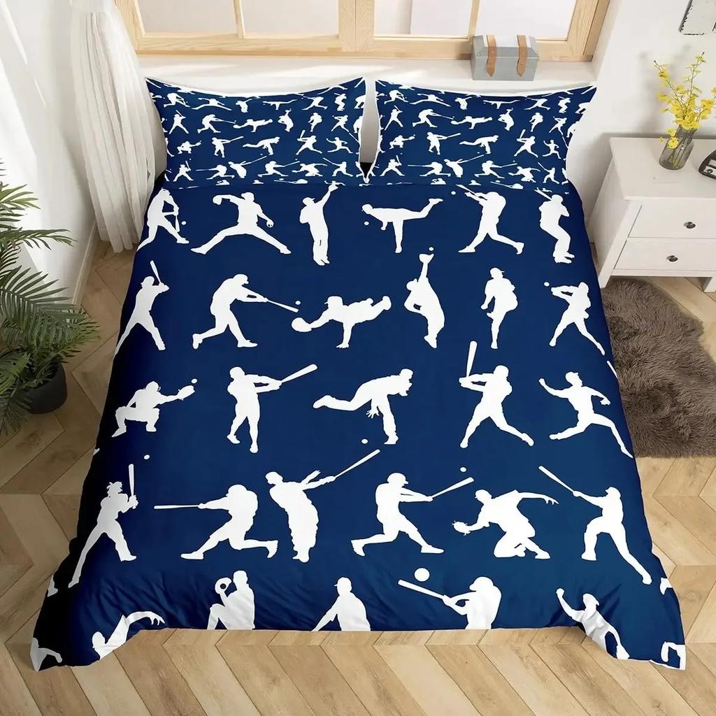 Set Biancheria da Letto Basket Misura Singola Bambini Copripiumino Giocatore di Basket Adolescenti Palla Gaming Copripiumino Sportivo Copripiumino a Tema